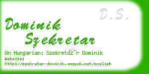 dominik szekretar business card